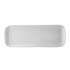 image of CACChina OXF-C412 Oxford Long Tray, 10-1/2" L x 3-7/8" W x 3/4" H, Porcelain, Bone White - Dozen