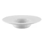 image of CACChina RCN-310 - White Porcelain 10" x 2" Pasta Bowl, 7 Oz, Wide Rim, Dishwasher Safe - Dozen