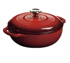 image of Lodge EC3D43 Dutch Oven - 3 Qt, 10-7/10" Dia x 4-5/8" H, Red Cast Iron, Induction, 500°F
