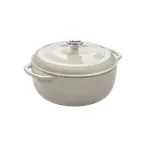 image of Lodge EC6D13 Dutch Oven, 6‑Qt 11‑3/5" Dia x 6" H, Enameled Cast Iron, White, Induction Ready