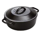 image of Lodge L2SP3 Dutch Oven, 2 Qt, 7-1/4" Dia x 3-2/5" H, Black Cast Iron, Induction Ready, USA Made