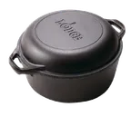 image of Lodge L8DD3 Double Dutch Oven – 5‑Qt Cast Iron, Black, 10" Diameter, Induction‑Ready