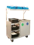 image of New Age 54239 Aluminum Dish Zone Mobile Bussing Station - Indoor/Outdoor