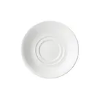 image of Winco BSC-6RE Birkhall Round Saucer, 6" Dia x 1" H, White Porcelain with Rolled Edge - 1 Dozen