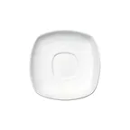 image of Winco RSS-6 Royalsquare Square Porcelain Saucer, 6" Dia x 3/4" H, White Finish, Dinnerware, 1 Dozen