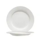image of CAC China 101-20 Plate, 11-1/4" Dia x 1-1/4" H, Round Rolled Edge Porcelain Bone White - Dozen