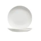 image of CAC China 101-25C Lincoln Bone White 14" 1-3/8" H Round Coupe Porcelain Plate, Dishwasher Safe