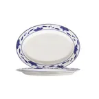 image of CACChina 103-41 Blue Platter, Oval 14" L x 9-7/8" W x 1-1/8" H, Porcelain, Blue, Rolled - Dozen