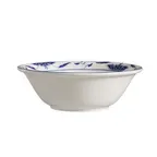 image of CAC China 103-84 - Blue Lotus Noodle Bowl, 36oz, 8" Dia., Porcelain, Blue/Bone White - Dozen