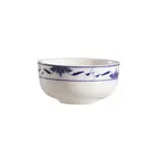 image of CAC China 103-95 Blue Lotus Jung Bowl 9oz 4-1/2" Dia. x 2-1/4" H Porcelain Blue/Bone White - Dozen