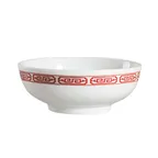 image of CAC China 105-MB8 Red Gate Soup Bowl 48 oz 8-1/4" dia. x 3-1/4" h Porcelain Red/Bone White - Dozen