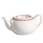 image of CAC China 105-TPW-2 Red Gate Teapot, 32 oz, 8" L x 3.5" W x 5" H, Porcelain, Red, With Lid - 1 Dozen