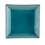 image of CACChina 6-S16-BLU - Square Blue Stoneware Plate, 10" x 10" x 1.5" Dishwasher Safe - Dozen