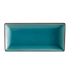 image of CAC China 666-13-BLU Platter, 11½" x 6½" x 1¼", Stoneware, Blue Glaze, Dishwasher Safe - Dozen