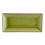 image of CAC China 666-13-G Rect Platter, 11-1/2" L x 6-1/2" W x 1-1/4" H, Green Reactive Stoneware - Dozen