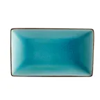 image of CAC China 666-33-BLU Lake Blue Ceramic Platter, 5" L x 3-1/2" W x 1" H, Dishwasher/Oven Safe 1 Dozen