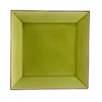 image of CAC China 666-5-G Japanese Square Plate, 5" x 5" x 1", Ceramic, Golden Green Reactive Glaze – 1 Dozen