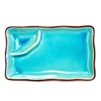 image of CAC China 666-77-BLU Plate, 8" x 4" x 1-1/4", Lake Blue, Dishwasher/Oven/Microwave Safe - Dozen