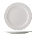 image of CACChina ALP-5 - 5-1/2" Bone White Porcelain Round Plate, Medium Rim, Dishwasher Safe, 1 Dozen