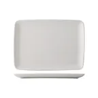 image of CAC China ARA-RT9 Aurora Bone White Porcelain Rectangular Plate, 9" L x 6.5" W, Coupe Rim - Dozen