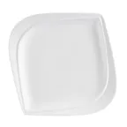 image of CAC China ASP-21 Aspen Tree Plate, 12" x 12" x 1" Leaf Porcelain White, Dishwasher Safe - Dozen