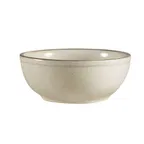 image of CACChina AZ-18 Nappie Bowl, 15 Oz, 5-7/8" Dia x 2-1/4" H, Round, Ceramic, Brown Rim, White - Dozen