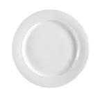 image of CAC China BST-16 Boston Plate, 10-3/4" Dia X 1" H Round Embossed Rim Porcelain Super White - Dozen