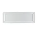 image of CAC China CBS-461 Platter, 16-1/4" L x 5-1/2" W x 1" H, Porcelain, White, Embossed Rim - Dozen