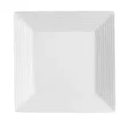 image of CACChina CBS-SQ6 Cambridge Plate, 6" x 6" x 0.75", Super White Porcelain, Embossed Rim – 1 Dozen