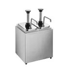 image of CACChina CDDS-2 Condiment Dispenser, 11" Width, 3.5 Qt, 2-3 Gallon Capacity, Stainless Steel - Set