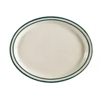 image of CAC China CES-12 Emerald Oval Platter, 9-1/2" x 7-1/4" x 3/4", Narrow Rim - Dozen