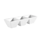 image of CAC China CN-3T9 Dish Plate 4 oz/Compartment 9-5/8"L x 3-5/8"W x 1-3/8"H Porcelain White - Dozen