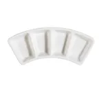 image of CAC China CN-4B8 Bone White Porcelain 4-Compartment Rectangle Dish 8-1/2" L x 3" W x 1" H - Dozen