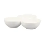 image of CAC China COL-42 Bowl, 3-Compartment, 2 oz each, 7-1/2"×7-1/2"×1-3/4", Porcelain, Safe - Dozen