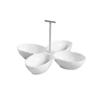 image of CACChina COL-44 Porcelain Bowl 4‑Comp 8½ Oz Each 13½"L×13½"W×7½"H White Dishwasher Safe - Dozen