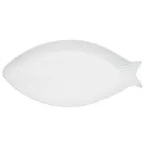 image of CAC China COL-F81 Fish Platter, 26 Oz., 18" L x 8-1/2" W x 1-5/8" H, Oval Porcelain, Super White