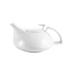 image of CAC China COL-TP - Porcelain Bone White Teapot, 20 Oz, 7-3/4"L x 5-3/4"W x 3-3/4"H, With Lid, 1 Dozen