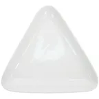 image of CACChina COP-T8 Triangular Porcelain Plate – 8-1/4" x 7-1/2" x 3/4", Super White Coupe Rim – 1 Dozen