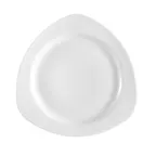 image of CAC China CPT-16 Camptown Plate - 10-1/2" x 10-1/2" x 1-1/4", Triangular Porcelain, White - 1 Dozen