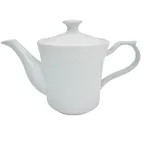 image of CAC China CRO-TP Corona Teapot, 15 Oz, 8-1/2"L x 4"W x 5-1/8"H, White Porcelain, Lid - Dozen