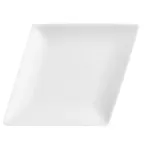 image of CACChina DM-71 Diamond Platter, 17" L x 13-1/2" W x 1-1/4" H, Narrow Rim, White Porcelain - Dozen