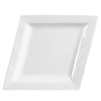 image of CAC China DM-C41 Diamond Platter, 14-1/2" L x 11" W x 1-1/2" H, Coupe Rim, White Porcelain - Dozen