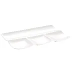 image of CAC China F-12S Platter, 12"L x 8"W x 1"H Porcelain, Bone White, 4 Comp, Safe - Dozen