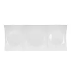 image of CAC China F-P3 Divided Platter, 11-1/2"L x 5-1/2"W x 1"H, 3 Compartment Porcelain White - Dozen