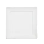image of CAC China F-SQ21 Square Plate, 11-1/2" x 11-1/2" x 1" Porcelain Bone White Dishwasher Safe - Dozen
