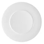 image of CACChina FDP-20 Paris-French Plate, 11" Dia x 1" H, Flat Porcelain, Bone White, Safe - Dozen