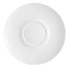 image of CAC China FDP-21 Paris Design Plate, 12" Dia × 1" H, Round White Porcelain, Dishwasher Safe - Dozen