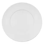 image of CAC China FDP-23 Paris-French Plate, 12" x 1" H, Round Flat Edge, Porcelain Bone White - Dozen