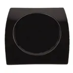 image of CAC China FSB-21-BLK Fashion Bridge Plate, 12" x 12-1/2" x 2", Rectangular Porcelain, Black