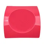 image of CACChina FSB-21-R Fashion Bridge Plate – 12" x 12-1/2" x 2" Rectangular Porcelain Red Dinner Plate